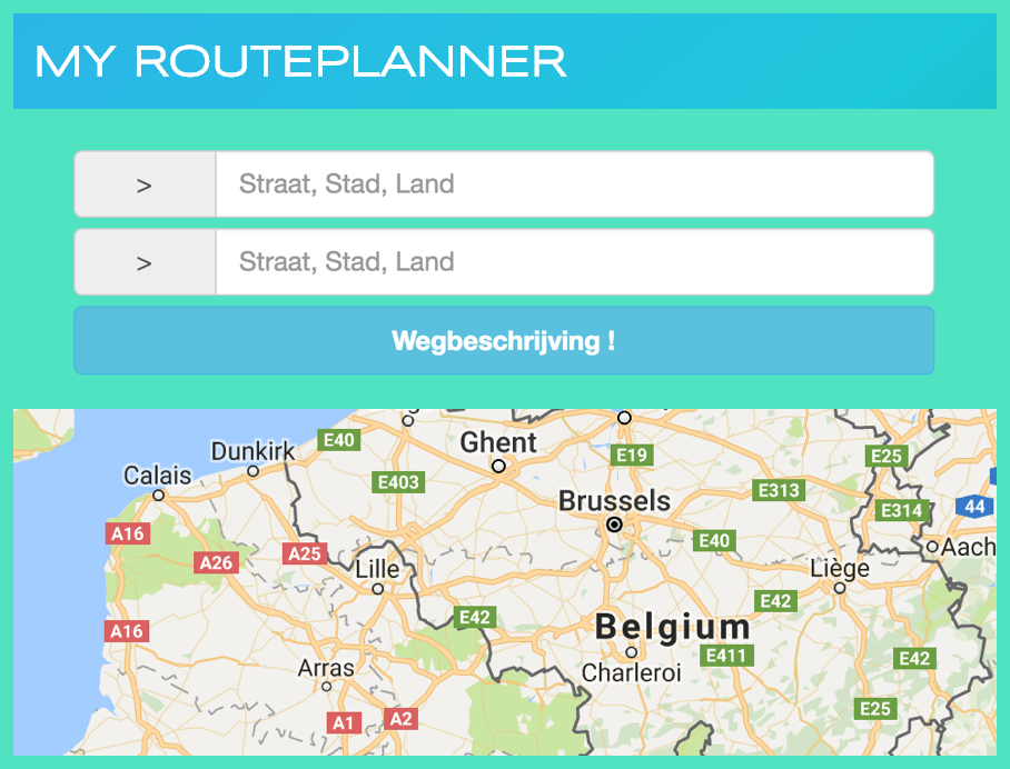 Routeplanner met Google Maps - My Routeplanner België en Vlaanderen